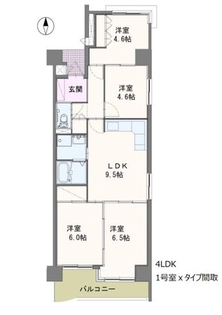 西町駅 徒歩6分 5階の物件間取画像